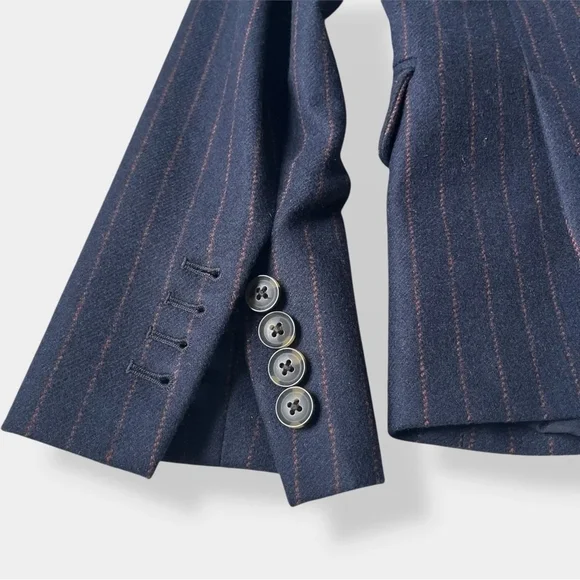 Veronica Beard Tyra Dickey Navy Pinstripe Blazer Jacket Preppy Academia Size 2 - Picture 11 of 15